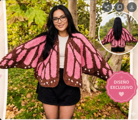Suéter Cardigan Mariposa