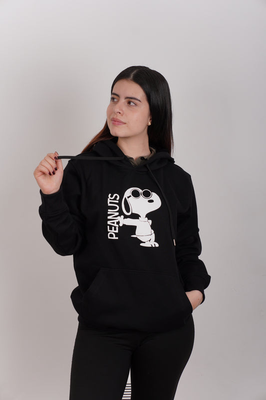 Buzo Capota Snoopy Negro